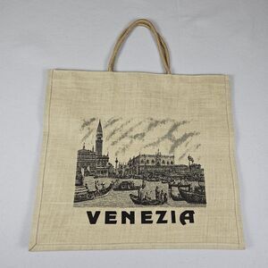 Venezia Jute Large Tote Bag Rope Handles Rustic Jute Shopping Italy Eco-Friendly